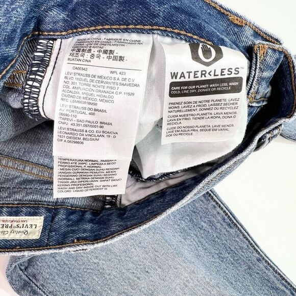 Levi's Premium Skinny Jeans Women's 24 High Rise Wedgie Button Fly Frayed Hem - Picture 5 of 12